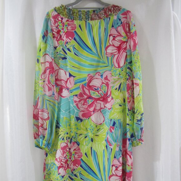 Lilly Pulitzer 4 Saemus Silk Beaded Tunic Dress RARE - Picture 6 of 8